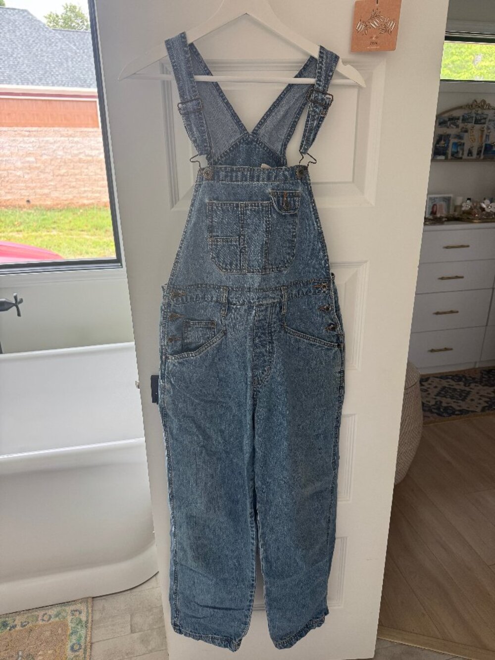 Vintage St. John's Bay Denim Bib Overalls Medium Blue 90s